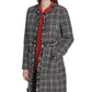 DKNY Women's Tweed Top Coat Jacket Black Size 12