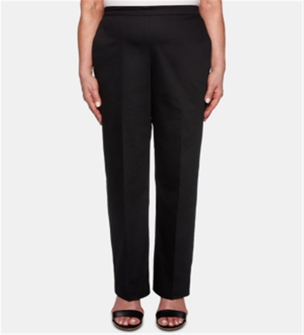 Alfred Dunner Women's Dress Tailored Traditional Fit Pants Black Size 12P