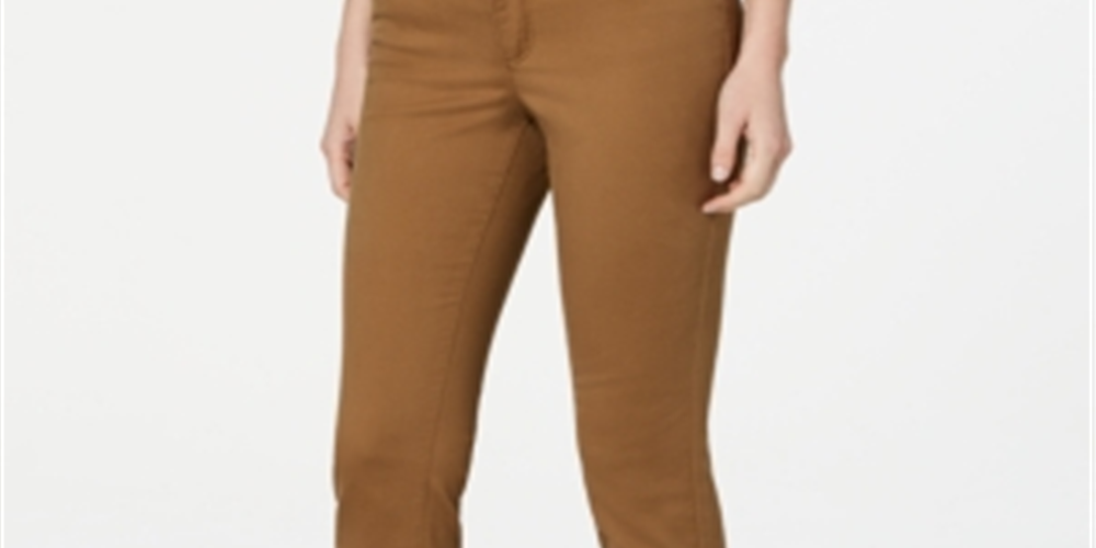 Charter Club Women's Lexington Straight Leg Jeans Brown Size 14 Petite