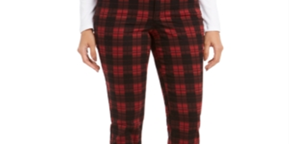 Charter Club Women's Plaid Lexington Jeans Black Size 10 Petite