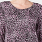JM Collection Women's Printed 3/4 Sleeve Top Purple Size Petite XL