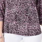 JM Collection Women's Printed 3/4 Sleeve Top Purple Size Petite XL