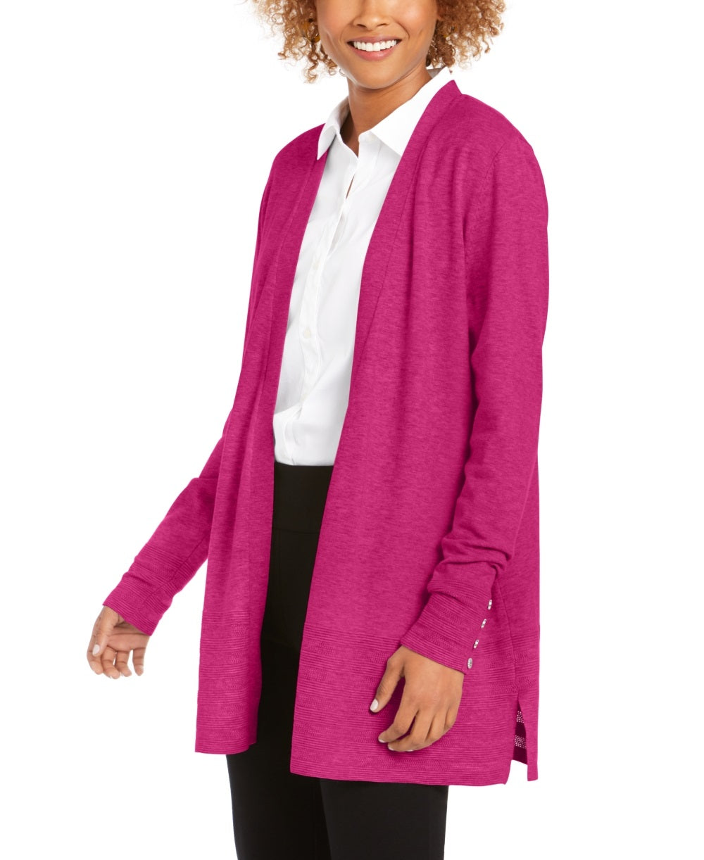 Charter Club Women's Open Front Cardigan Pink Size X-Large