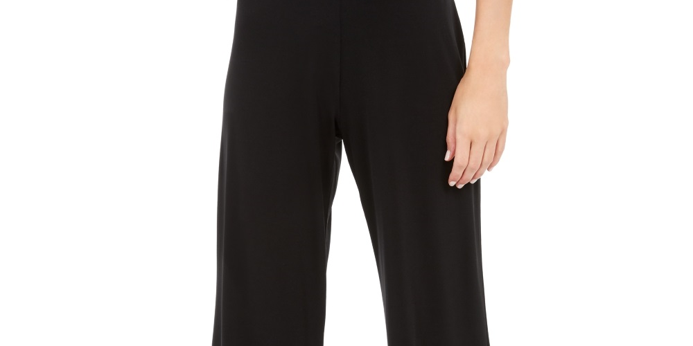 Alfani Women's Lace Inset Palazzo Pants Black SizePL