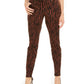 INC International Concepts Women's Printed Curvy Fit Skinny Jeans Brown Size 10