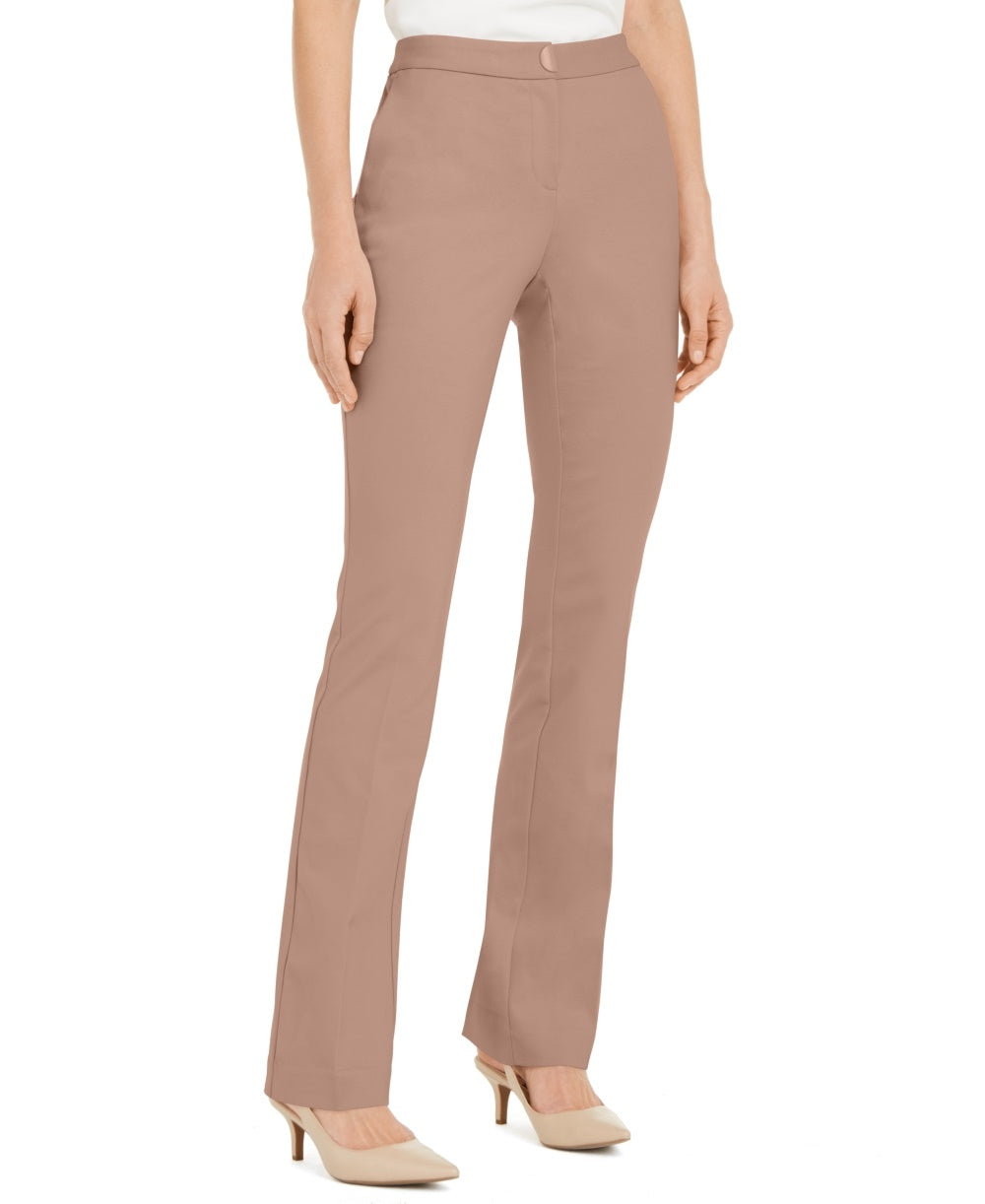 Alfani Women's Petite Hardware-Waist Trouser Pants Dark Pink Size 6 P