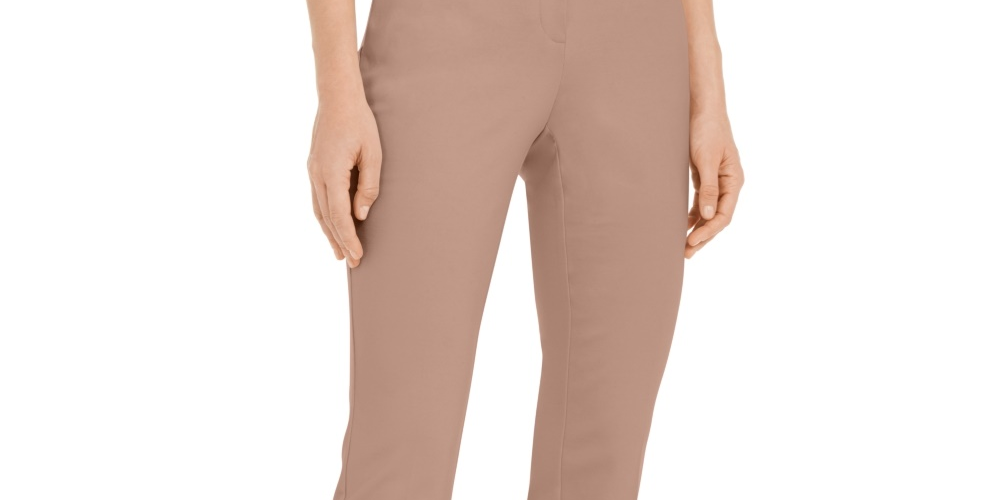 Alfani Women's Petite Hardware-Waist Trouser Pants Dark Pink Size 6 P