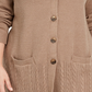 Karen Scott Women's Plus Size Ribbed Knit Cardigan Sweater Brown -0X