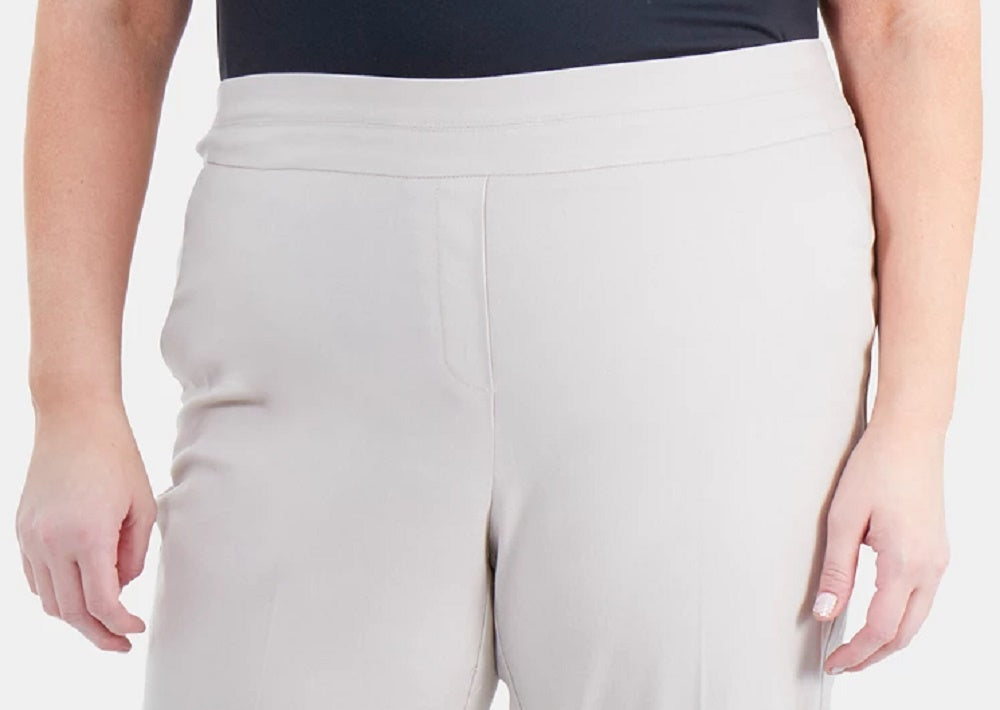 NY Collection Women's Plus Size Pull-On Capri Pants Beige Size 20