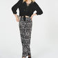 INC International Concepts Women's Petite Lace Up Blouse Black Size PM