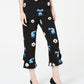 Alfani Women's Floral Print Ruffle Hem Ankle Pants  Black Size 8