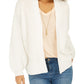 Style & Co Women's Chunky Cable Knit Open Front Cardigan White Size X-Small
