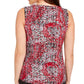 Kasper Women's Pleated Neck Sleeveless Top Red/Black Size PS