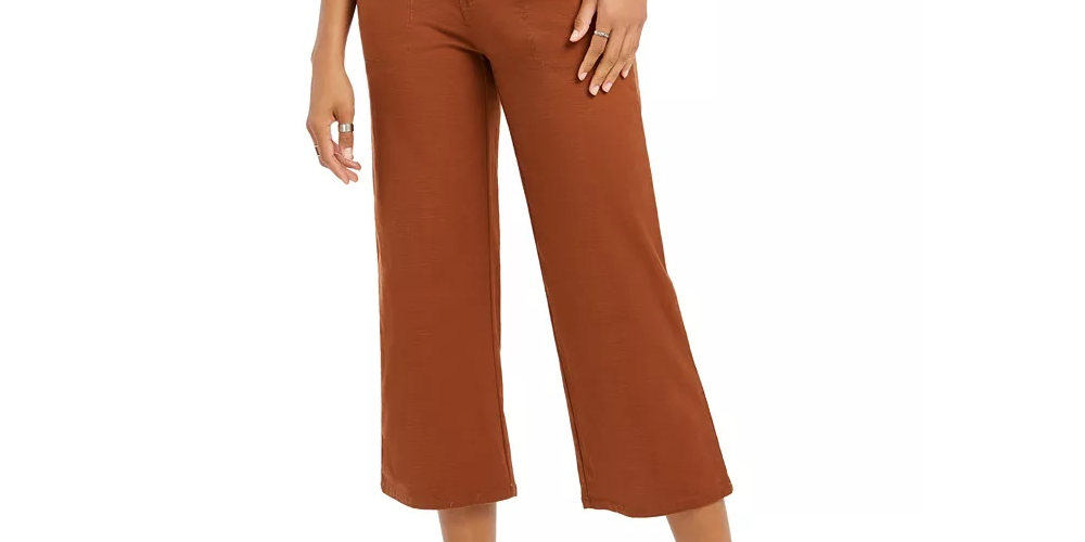 Style & Co Wide-Leg Cropped Pants  Med Brown Size 2