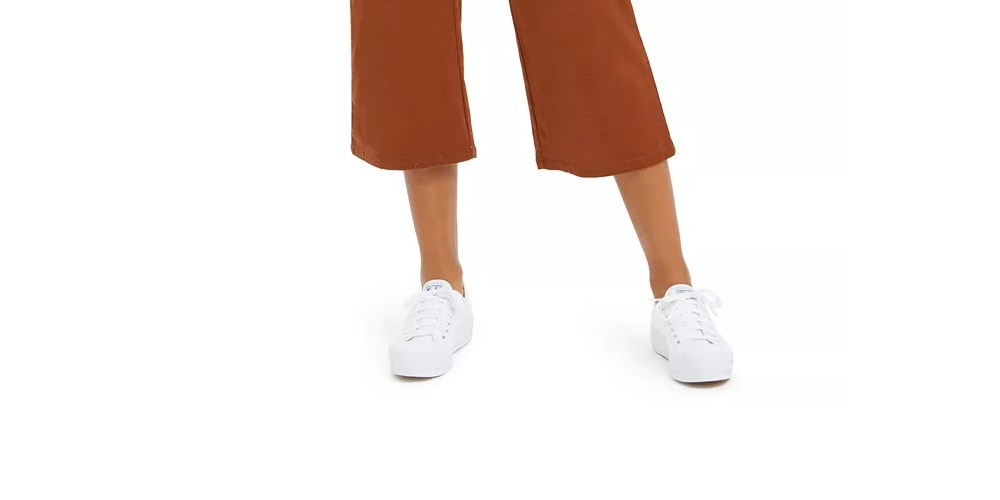 Style & Co Wide-Leg Cropped Pants  Med Brown Size 2