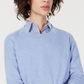 Charter Club Women's Cashmere Oversized Crew Neck Sweater Blue Size M