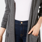 Maison Jules Women's Long Open-Front Jersey Cardigan Sweater Med Gray Size X-Small
