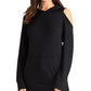 Rachel Roy Women's Cold Shoulder Hoodie Black Size Medium