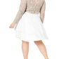 City Studios Junior's Plus Lace Crop Top Dress Brown Size 2