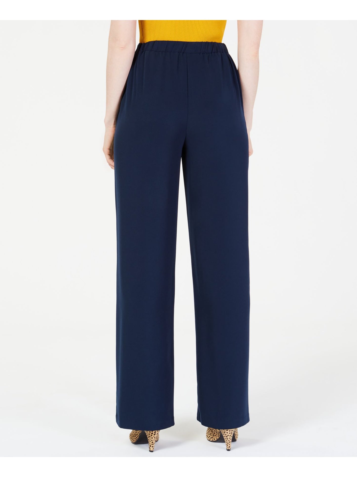 Bar III Women's Wide Leg Tie Front Pants Dark Blue Size XX-Large