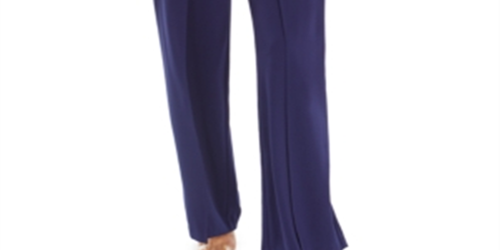 Bar III Women's Wide Leg Tie Front Pants Dark Blue Size XX-Large