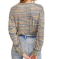Free People Women's Camouflage Long Sleeve Jewel Neck Top Green Size Small
