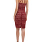 Guess Women's Illusion Floral Cocktail Dress Red Size 4