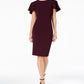 Calvin Klein Women's Short Sleeve Jewel Neck Above the Knee Sheath Evening Dress Purple Size 4