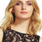 Adrianna Papell Women's Lace Illusion Polyester Lace Sheath Dress Black Size 16