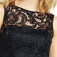 Adrianna Papell Women's Lace Illusion Polyester Lace Sheath Dress Black Size 16