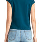 Rachel Roy Women's Slub Cowl Neck Pullover Top Blue Size Large