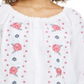 Charter Club Women's Linen Embroidered Front Blouse White Size Small