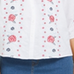 Charter Club Women's Linen Embroidered Front Blouse White Size Small