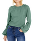 INC International Concepts Women's Balloon Sleeve Sweater Green Size X-Small