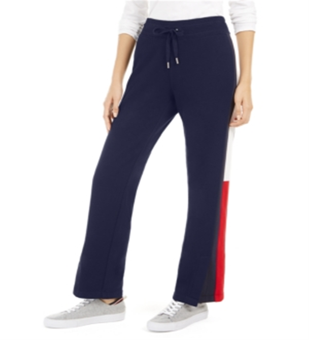 Tommy Hilfiger Women's Sport Vented Colorblocked Track Pants Blue Size X-Large