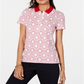 Tommy Hilfiger Women's Printed Short Sleeve Polo Red Size M