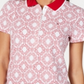 Tommy Hilfiger Women's Printed Short Sleeve Polo Red Size M