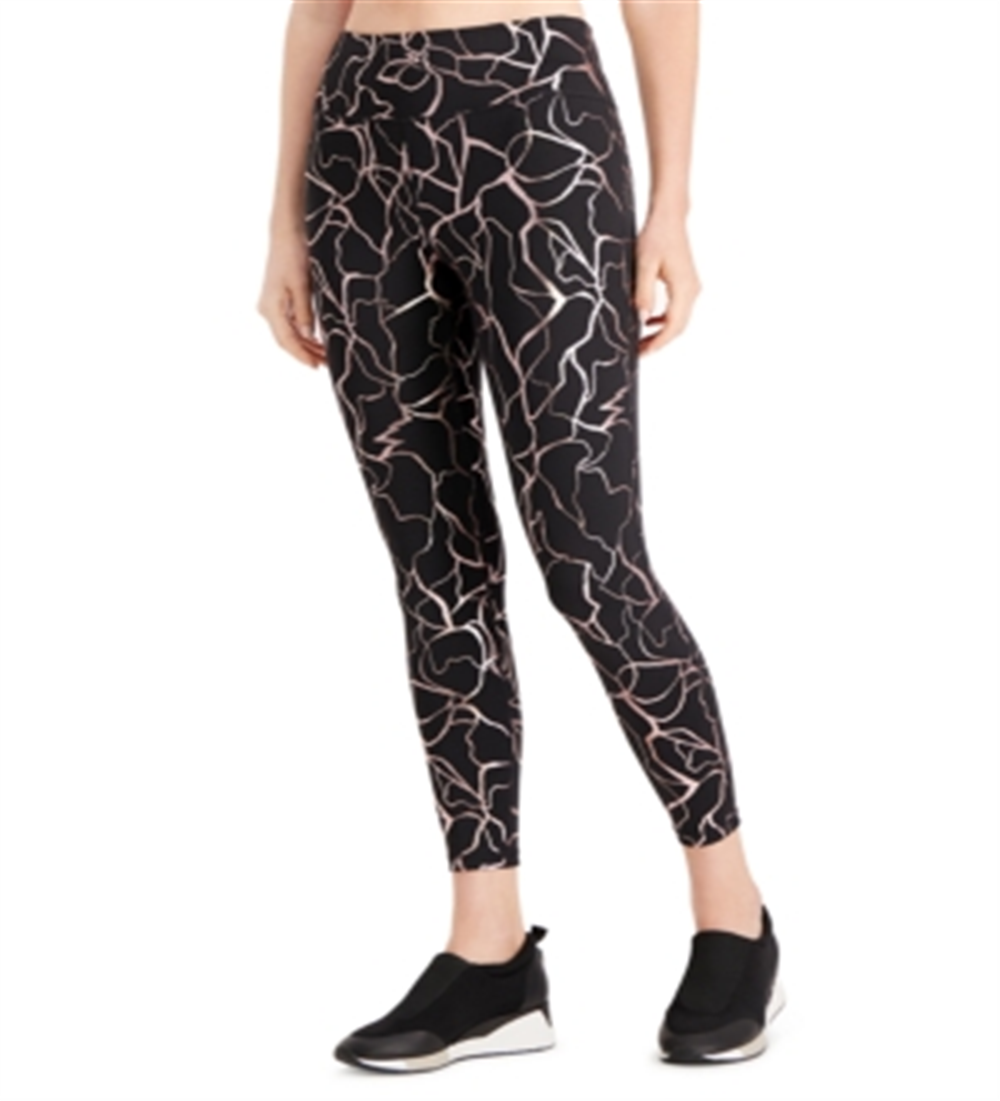 ID Ideology Women's Printed Leggings Black Size Large