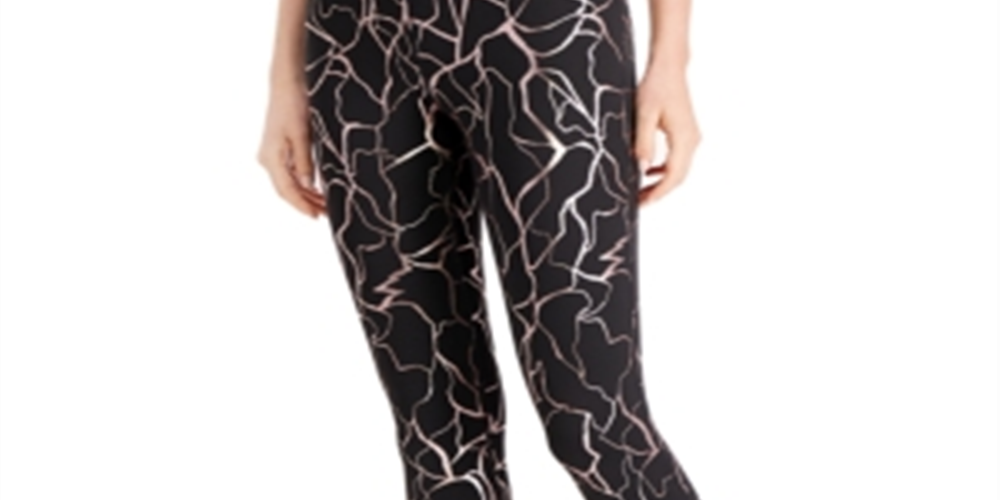 ID Ideology Women's Printed Leggings Black Size Large