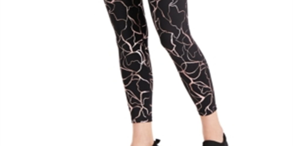 ID Ideology Women's Printed Leggings Black Size Large
