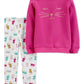 Carter's Toddler Girls 2-Pc. Cat Top & Cat-Print Leggings Set Purple Size 4T SLIM