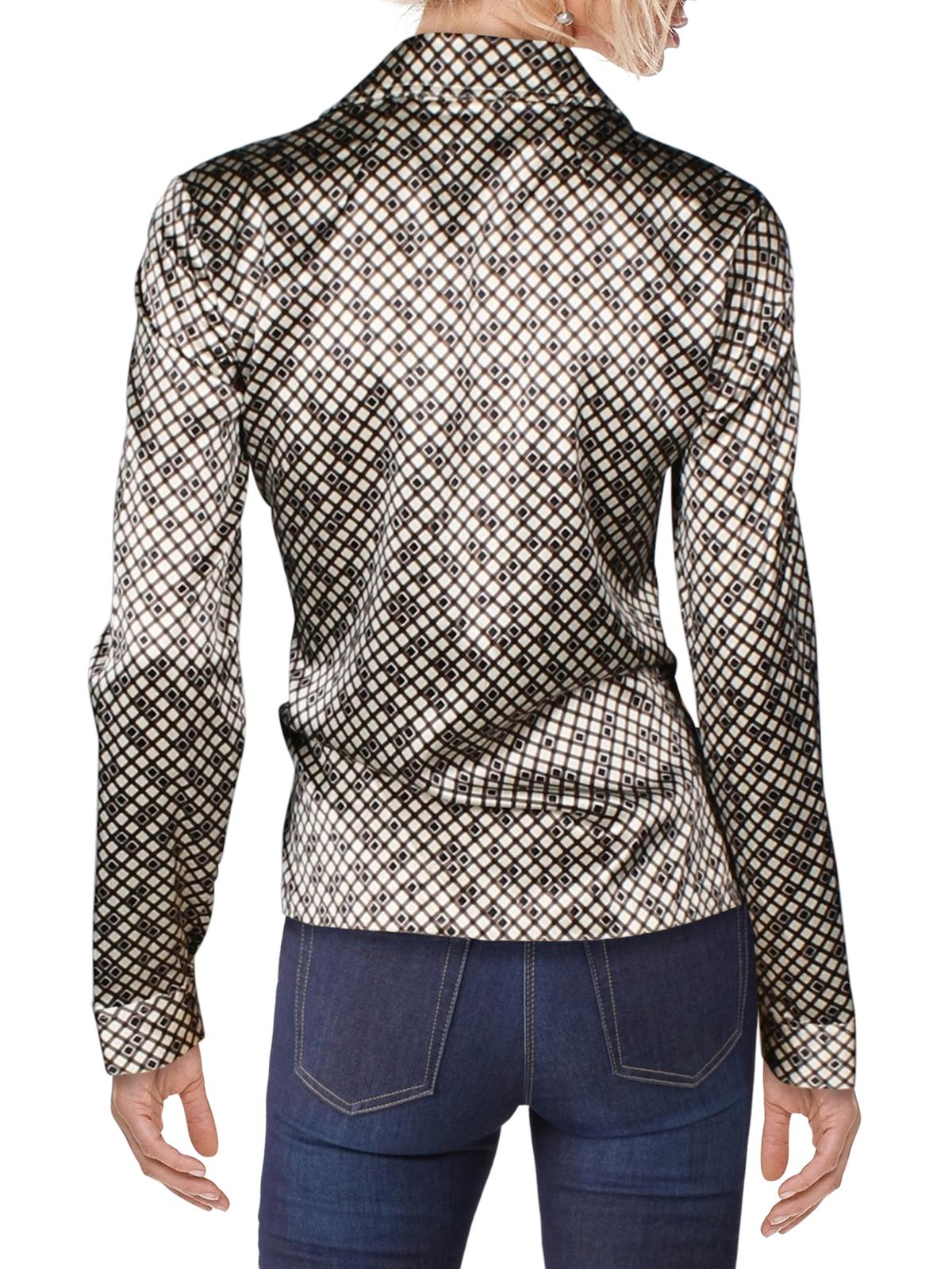 Theory Women's Blouse Silk V Neck White Size Petite