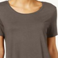 JM Collection Women's Scoop Neck Top Brown Clay  Size Large