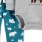 Carter's Baby Boy's 2 Pc Cotton Woodland Creatures Bodysuit & Jogger Pants Set Gray Size 9MOS