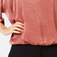 Alfani Women's Washed Satin Dolman Sleeve Bubble Top Pink Size Petite Medium
