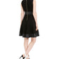 Calvin Klein Women's Sleeveless Jewel Neck Above the Knee Fit Flare Wear to Work Dress Black Size 6 Petite