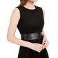 Calvin Klein Women's Sleeveless Jewel Neck Above the Knee Fit Flare Wear to Work Dress Black Size 6 Petite