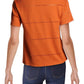 French Connection Women's Jersey Textured Ribbed Ladder Stitch Short Sleeve Crew Neck Crop Top Orange Size Large