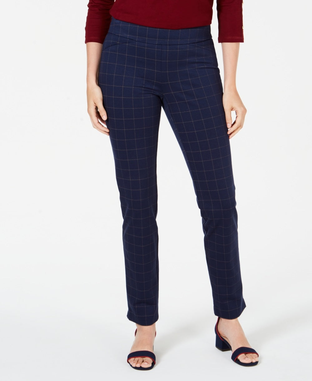 Charter Club Women's Pull On Ponte Knit Pants Blue Size 10 Petite