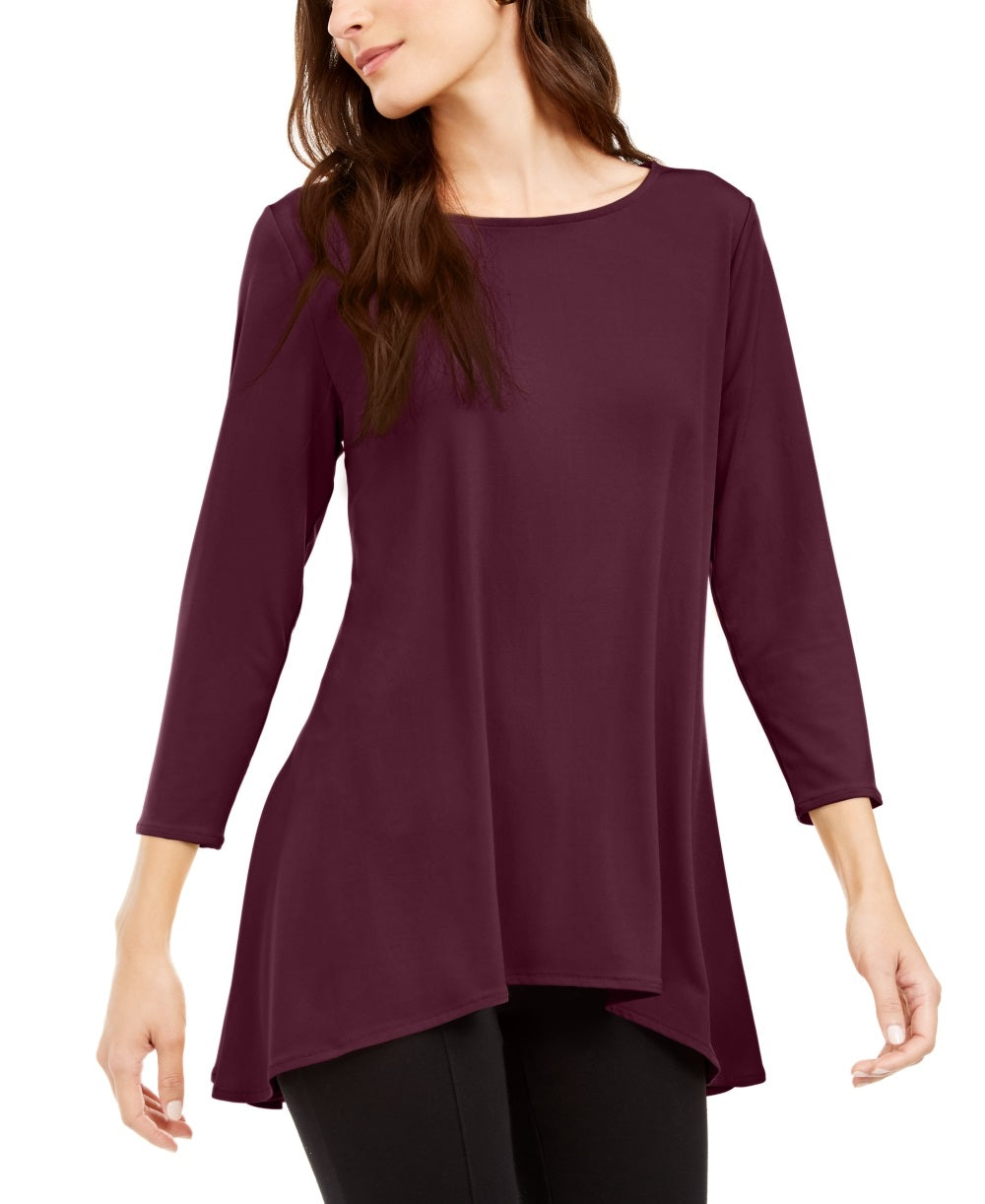 Alfani Women's Solid Swing Top Wine Size Petite X-Large